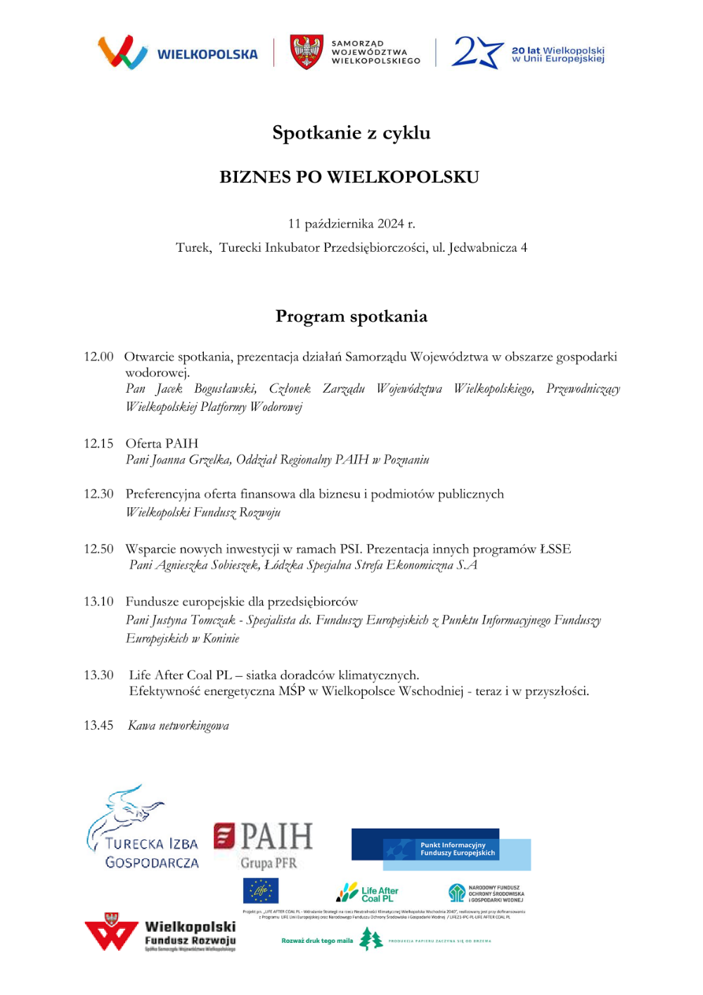 Zdjęcie galerii artykułu: Bizne po wielkopolsku - Program_ Spotkanie Biznes po Wielkopolsku Turek (002).png