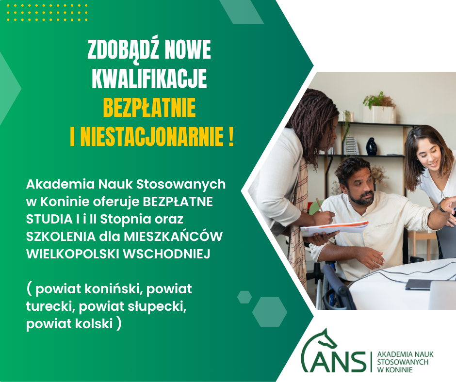 Zdjęcie artykułu ZDOBĄDŹ NOWE KWALIFIKACJE BEZPŁATNIE I NIESTACJONARNIE !