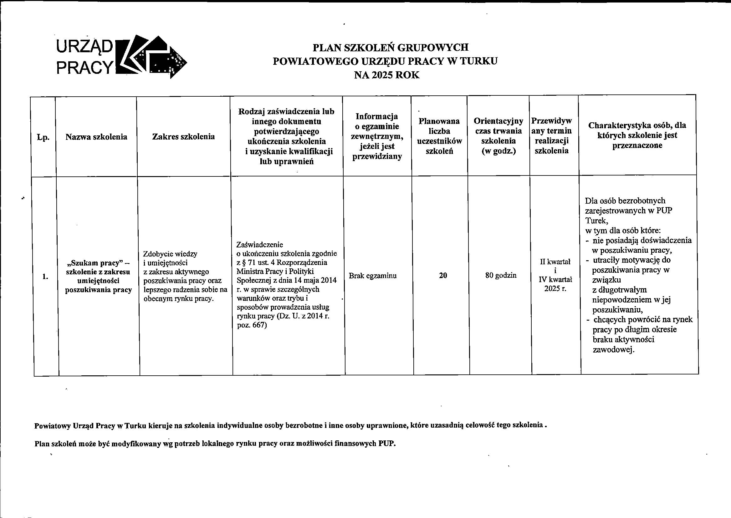 Zdjęcie artykułu Plan szkoleń