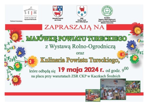 Obrazek dla: Majówka Powiatu Tureckiego - 19 maj 2024 r. w Kaczkach Średnich